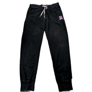 Psycho Bunny Men's Joggers M Sweatpants Black Zipper Pockets Embroidered Logo